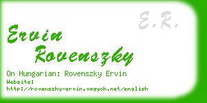 ervin rovenszky business card